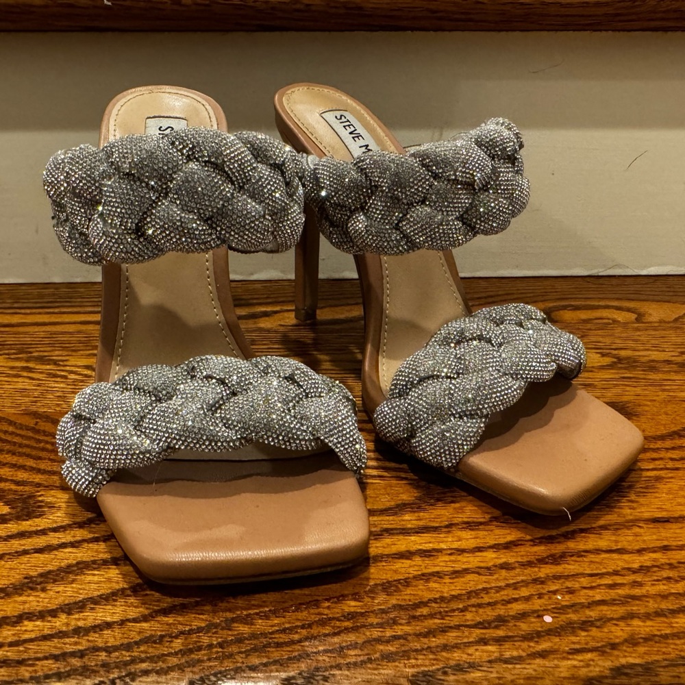 Steve Madden Silver Braided Women's Heels